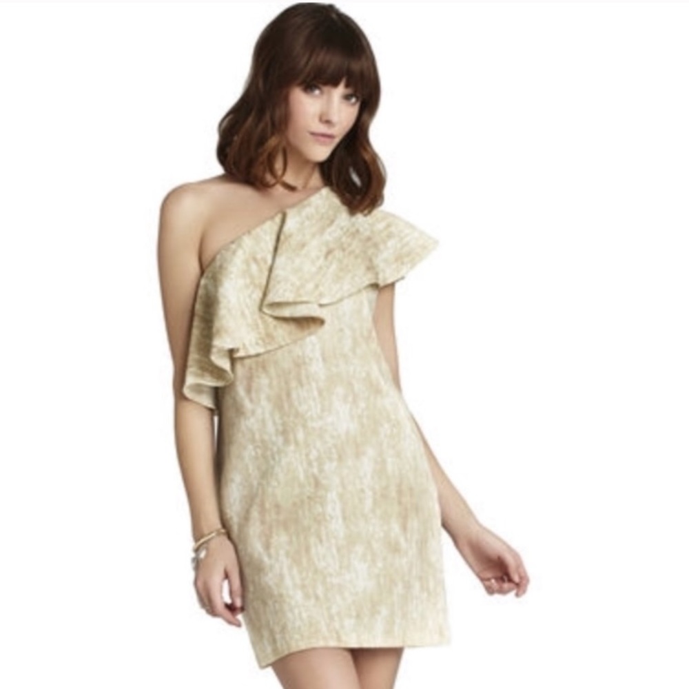 BCBGeneration Peach One Shoulder Dress - Size: 0